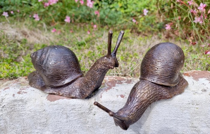 小塑像 - Levensechte grote slakken (2) - 青銅色