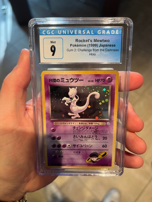 Wizards of The Coast - Graded Card Rocket’s Mewtwo CGC / PSA 9 Mint Pokémon/ Pokemon - Gym challenge / Gym heroes - no Charizard - 1999