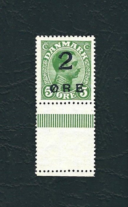 Îles Féroé 1919 - Stamp of Denmark with effigy of King Christian overprinted – 2 ö on 5 ö green - Michel 1
