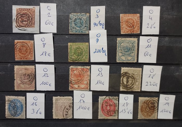 Dänemark - €1,090. Used classic stamps. Some damaged. - Yvert