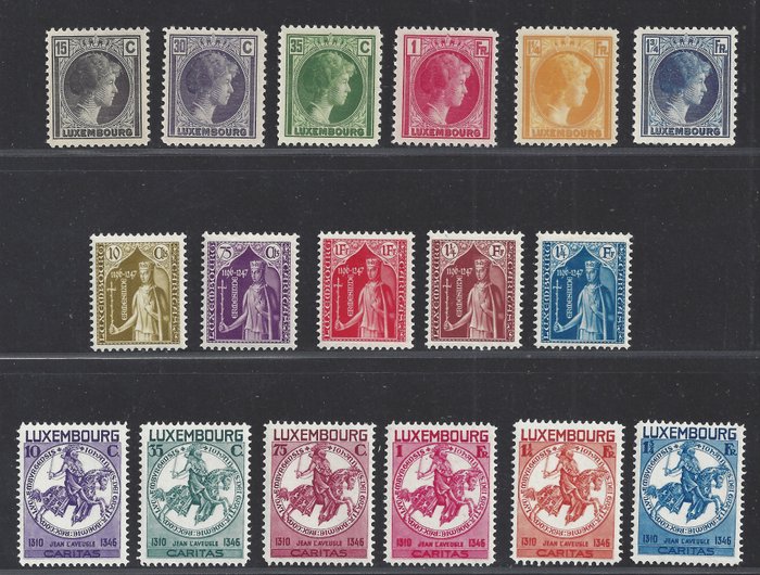 Luxemburg 1930/1956 - Diverse betere complete sets - Michel 221/226, 245/249, 259/264