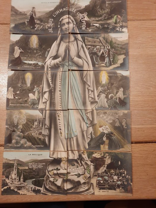 Puzzle card - Bernadette of Lourdes - Postcards (Collection of 10) - 1910-1920
