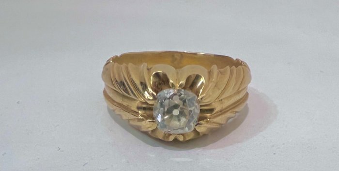 Preview of the first image of 14 kt. Gold - Ring - 0.70 ct Diamond.
