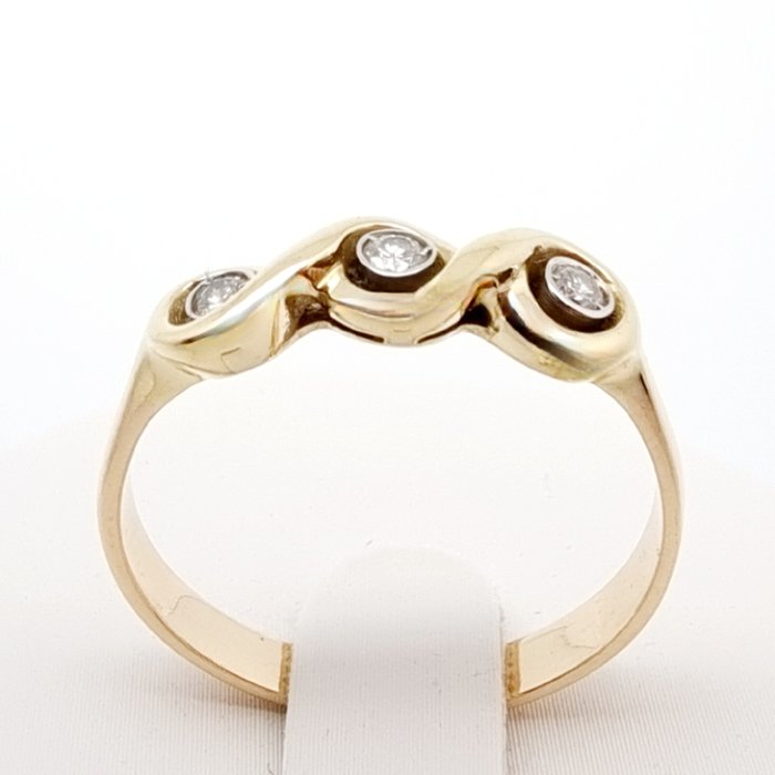 Image 3 of 18 kt. Yellow gold - Ring - 0.10 ct Diamond