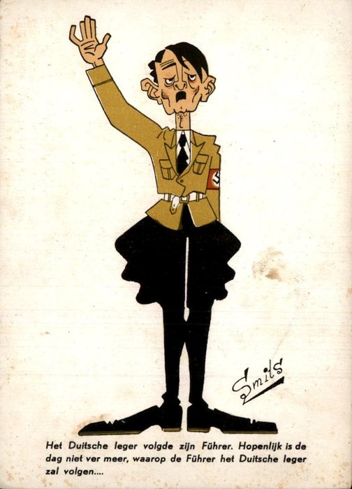 Nederland - Cartoons briefkaarten Ton Smits anti Hitler - Ansichtkaarten (Set van 5) - 1943