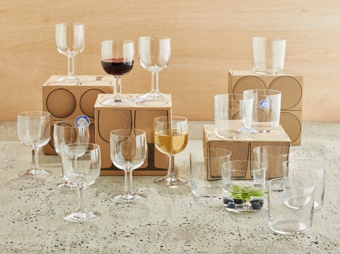 Alessi - Jasper Morrison - Liquor set (16) - ''Glass Family'' - Crystalline glass