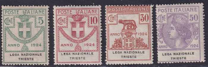 Koninkrijk Italië 1924 - Enti parastatali Lega Nazionale Trieste - Sassone N. 42/45