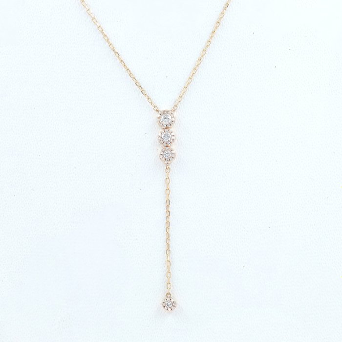 Collana con ciondolo - 18 carati Oro rosa Diamante  (Naturale)