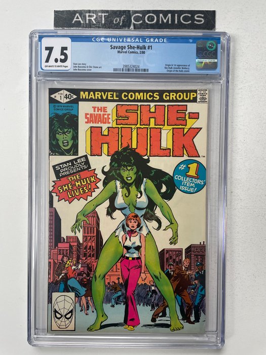 The Savage She-Hulk #1 - Origin & 1st Appearance Of She-Hulk (Jennifer Walters) - Origin Hulk Retold - CGC Graded 7.5 - High Grade! - Red Hot Book!! - Broché - EO - (1980)