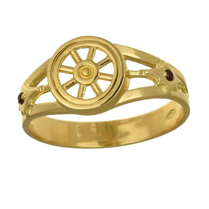 Image 2 of 14 kt. Gold - Ring Rubies