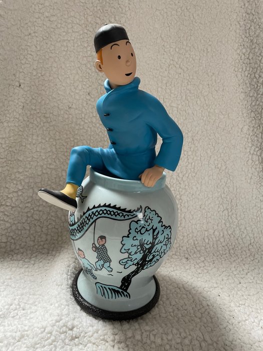 Tintin - Statuette Moulinsart 46960 - Tintin sortant de la potiche - Le Lotus Bleu - (2006)