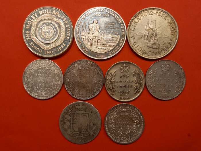 British Commonwealth. Lot various silver coins 1875/1992 (9 pieces)