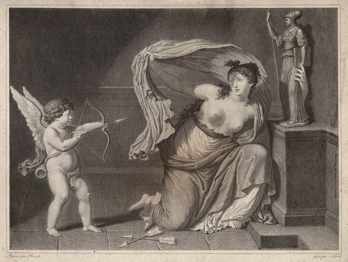 Nicolas Colibert (1750-1812), Antoine Boizot (1702-1782) - Innocence is embracing wisdom, is guaranteed the traits of love.