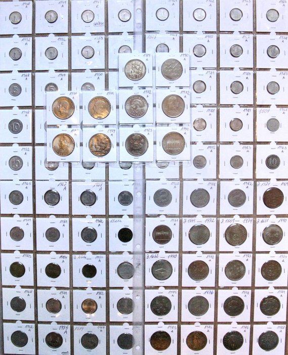 Germany, Democratic Republic. Collection, Pfennig/20 Mark 1948/1990 (90 different coins)