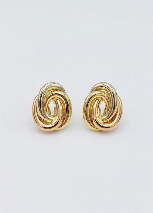 Image 3 of 18 kt. Pink gold, White gold, Yellow gold - Earrings