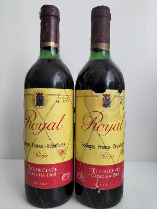 1968 Bodegas Franco-Españolas, Royal Tête de Cuvée - La Rioja - 2 Bottiglie (0,75 L)