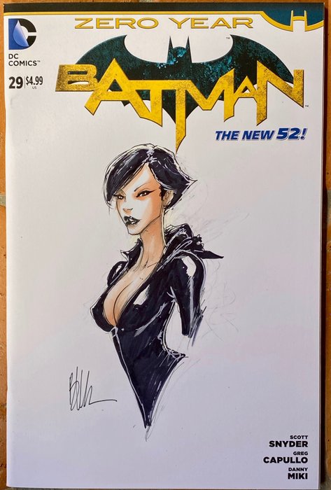 Batman 29 - Catwoman Sketch by Joe Benitez - Uniek exemplaar