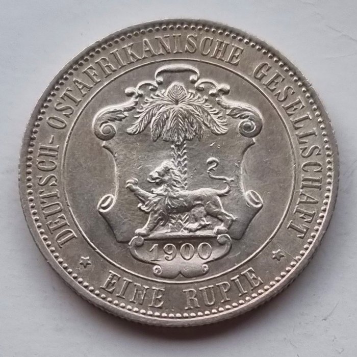 Duits Oost-Afrika. Wilhelm II. (1888-1918). 1 Rupie 1900. Hübsche Erhaltung.
