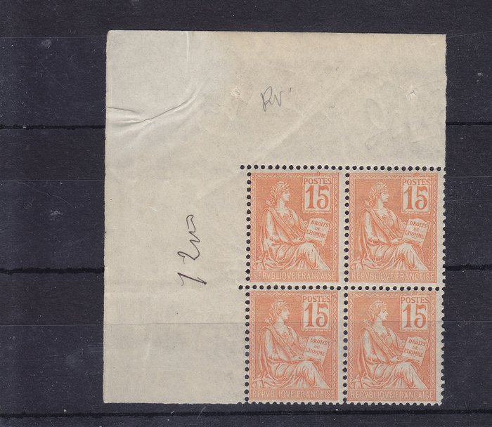 France 1900 - A block with 2x Recto/ verso signed Calves - Maury