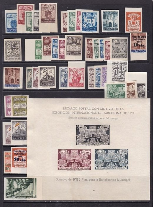 Espagne 1930/1945 - Barcelona - Set of stamps/sets/miniature sheets, imperforated