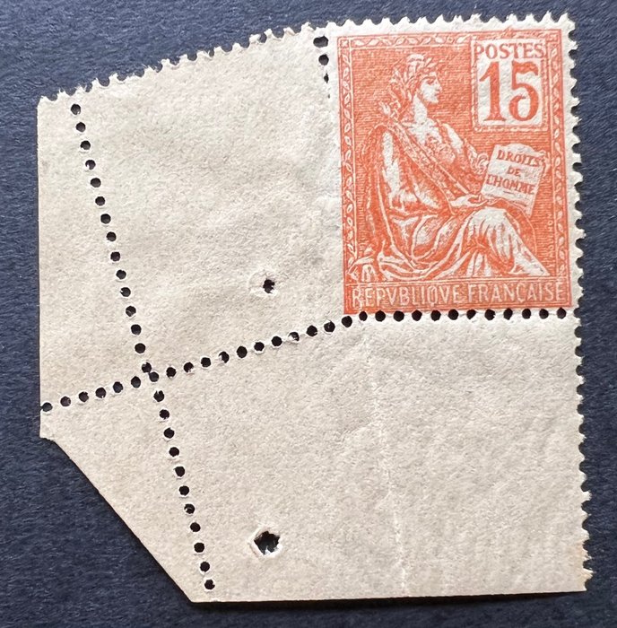 Frankrijk 1900 - Mouchon type variety, oblique perforation by folding - Yvert tellier N°117
