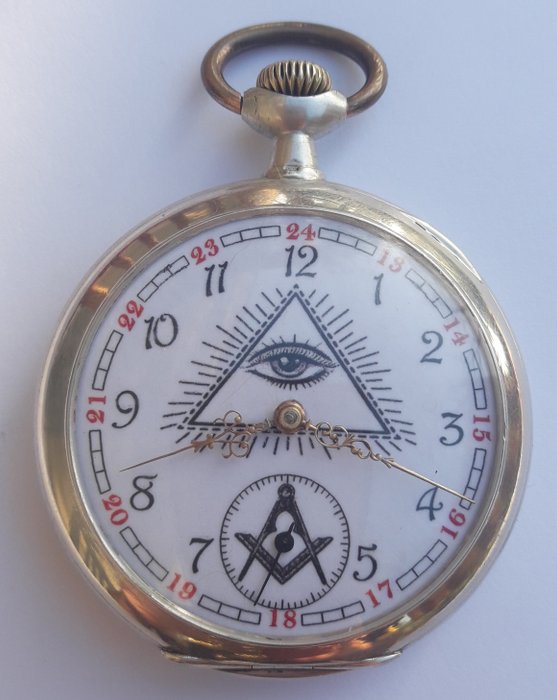 Omega - "Silver Masonic" - Pocket watch NO RESERVE PRICE - Unisex - 1901-1949