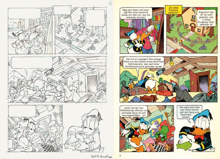 Donald Duck D 96112 - "Shangri La" - Signed Original Comic Page by Roberto Ronchi - page 4 - Loose page - (2000)