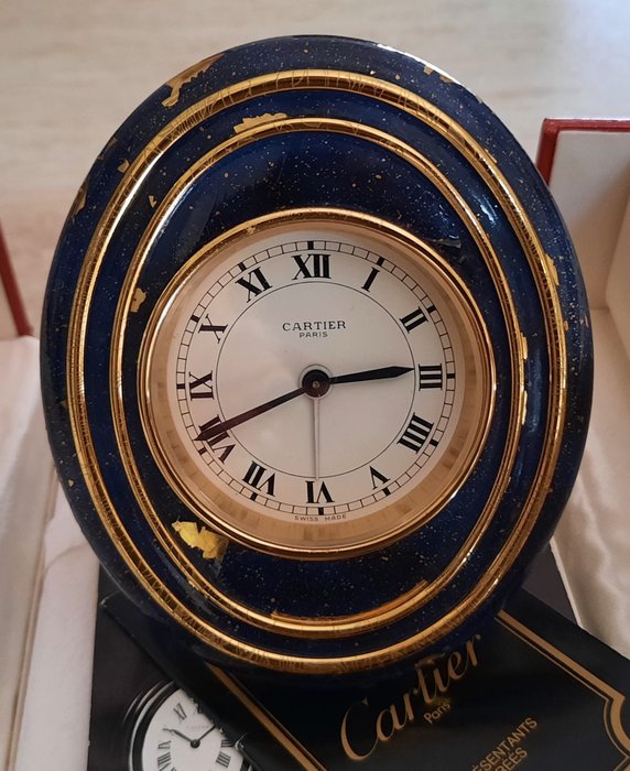 Orologio da tavolo - Cartier Paris Swiss Made "Vendome" Introvabile Orologio/Sveglia da tavolo, placcato oro 18 Kt - Lacca, Placcato oro - 1990-2022