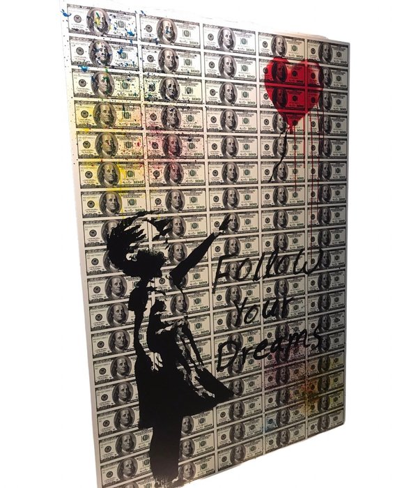 Image 3 of AmsterdamArts - American dollar x Banksy wall art