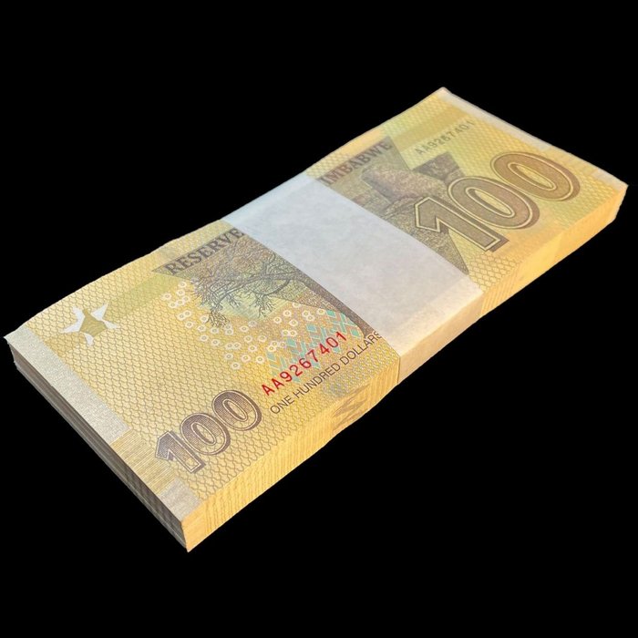 Simbabwe. - 100 x 100 Dollars 2022 - Pick NEW - Original bundle