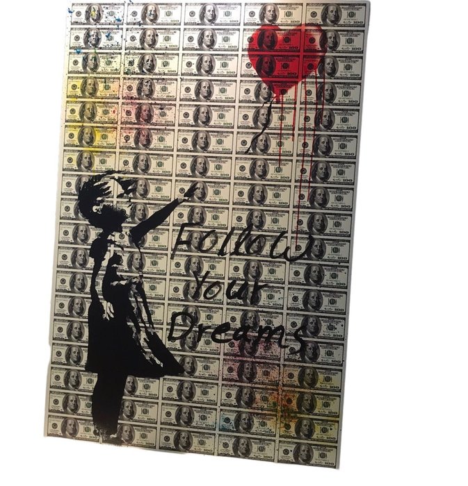 Image 2 of AmsterdamArts - American dollar x Banksy wall art