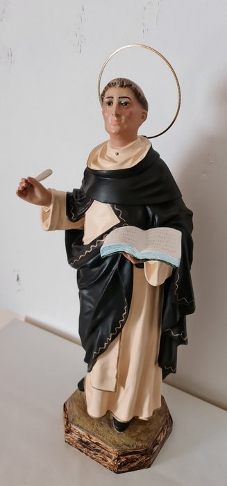 Scultura, San Tommaso d'Aquino, Olot - Legno, pasta di legno, metallo - Seconda metà del 20° secolo