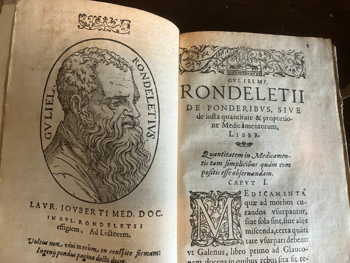 Guillaume Rondelet - De ponderibus sive de iusta quantitate & proportione medicamentorum, liber - 1560