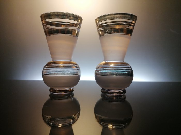 De Rupel Boom - coppia di bellissimi vasi art déco (2) - vetro con pittura in oro