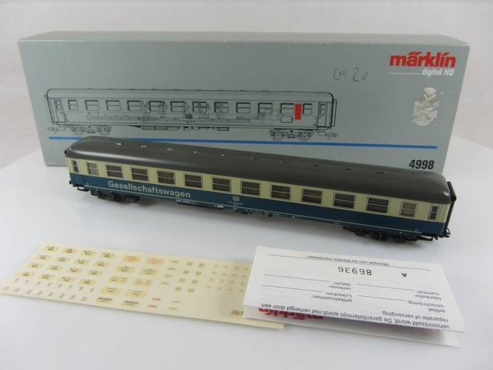 Märklin H0 - 4998 - Passenger carriage - No Reserve - "Gesellschafswagen", One-time series - DB