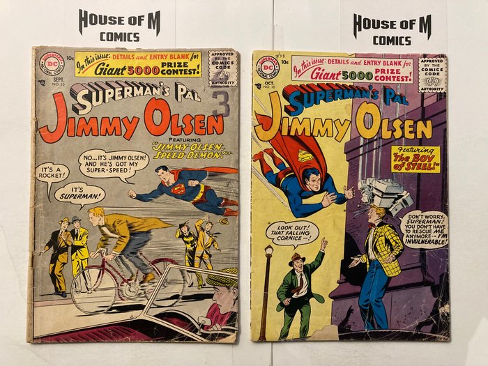 Preview of the first image of Superman's Pal Jimmy Olsen # 15 & 16 Very Early Silver Age Gems! Over 65 Years Old! "Jimmy Olsen, S.