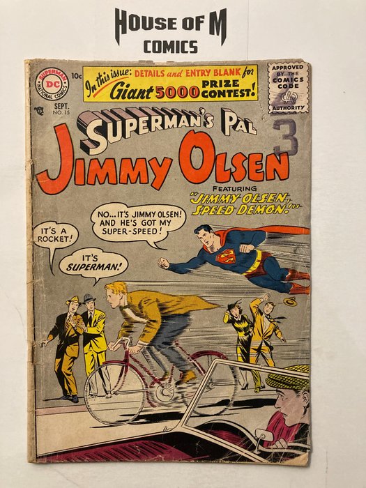 Image 2 of Superman's Pal Jimmy Olsen # 15 & 16 Very Early Silver Age Gems! Over 65 Years Old! "Jimmy Olsen, S