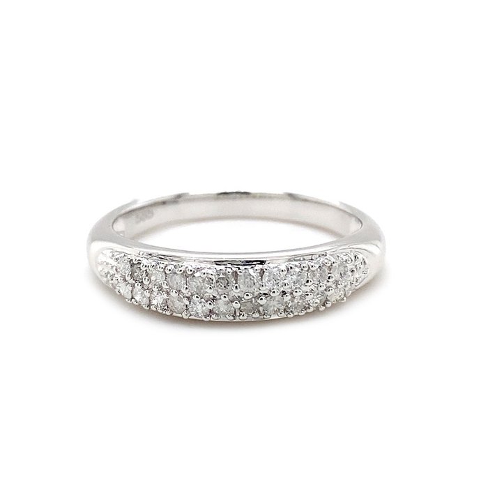 Preview of the first image of No Reserve Price - 14 kt. White gold - Ring - 0.27 ct Diamond.