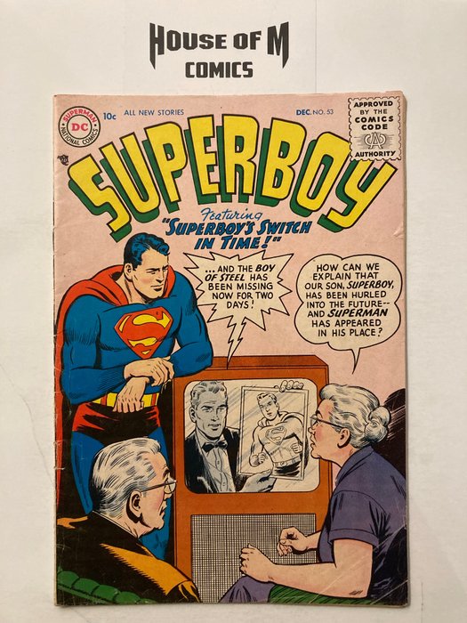 Image 2 of Superboy # 53 & 55 Very Early Silver Age Gems! Over 65 Years Old! "Superboy's Switch in Time" - & "