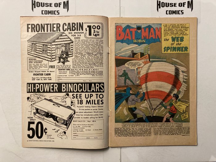 Image 2 of Batman # 129 Silver Age Gem! Over 60 Years Old! "The Web of the Spinner" - appearance Batwoman. Mid