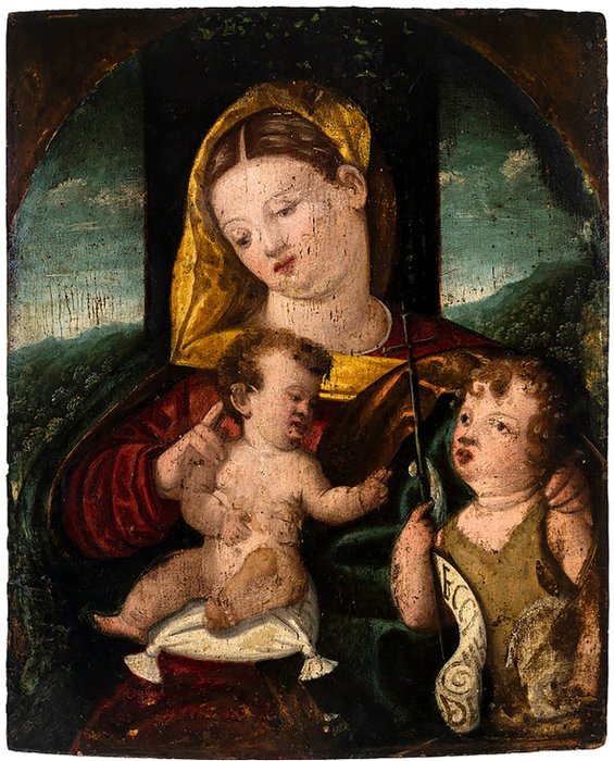 Scuola veneta, XVI - Madonna con Bambino Gesù e San Giovannino