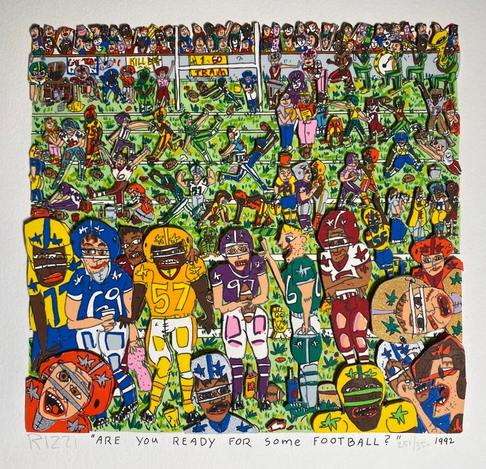 Preview of the first image of James Rizzi (1950-2011) - ARE YOU READY FOR SOME FOOTBALL ?.