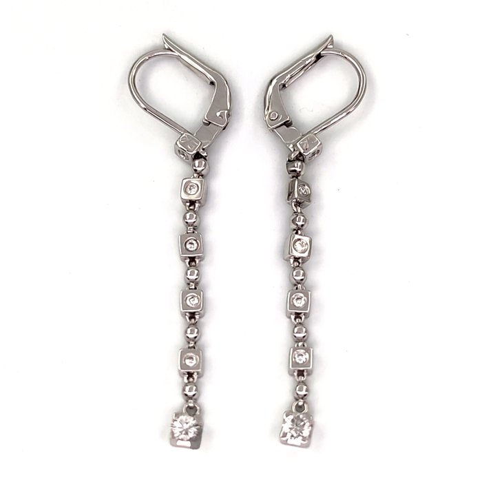 Preview of the first image of 18 kt. White gold - Earrings - 0.37 ct Diamonds.