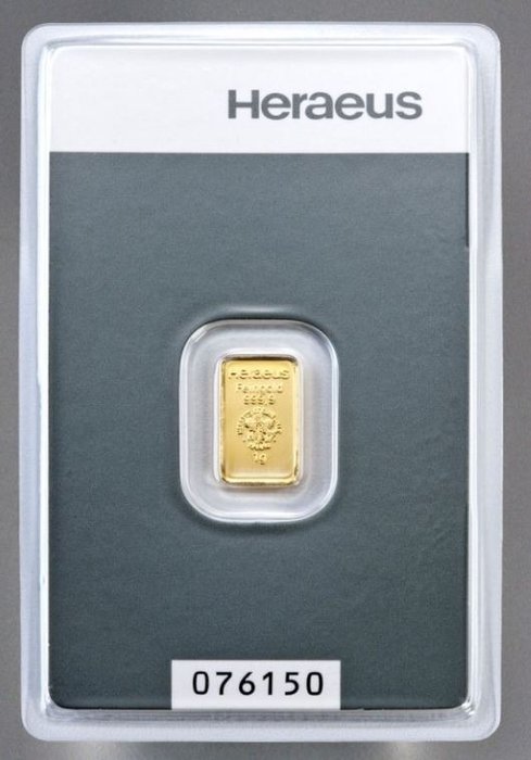 1 gram - Złoto - Heraeus, Kinebar  (Bez ceny minimalnej
)