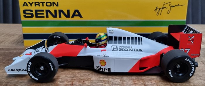 Image 2 of MiniChamps - 1:18 - McLaren F1 Team - McLaren Honda MP4/5B - #27 Ayrton Senna - F1 World Champion 1