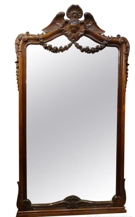 Preview of the first image of Mirror - Napoleon III - Walnut - Late 19th century.