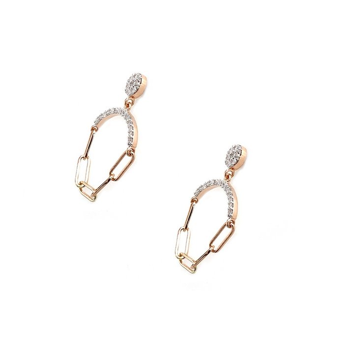 Image 3 of 14 kt. Pink gold - Earrings - 0.26 ct Diamond