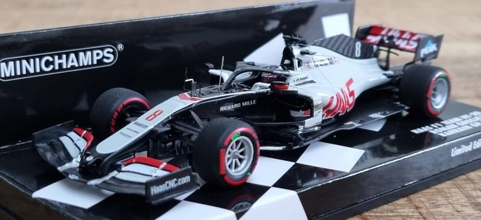 Preview of the first image of MiniChamps - 1:43 - Haas F1 Team VF-20 #8 Romain Grosjean - Bahrain GP 2020 - Limited Edition 300 p.