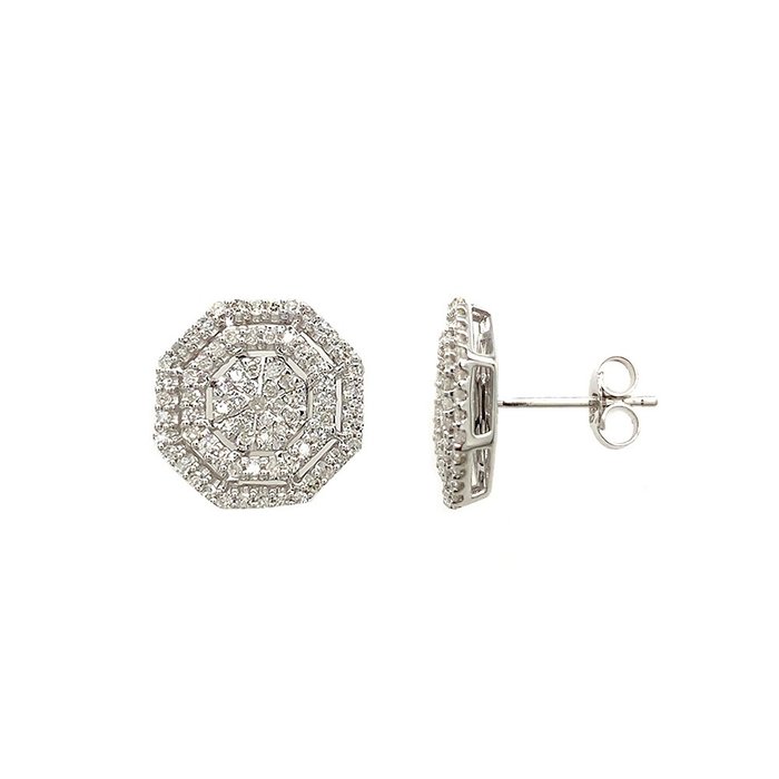 Preview of the first image of 14 kt. White gold - Earrings - 0.71 ct Diamond.
