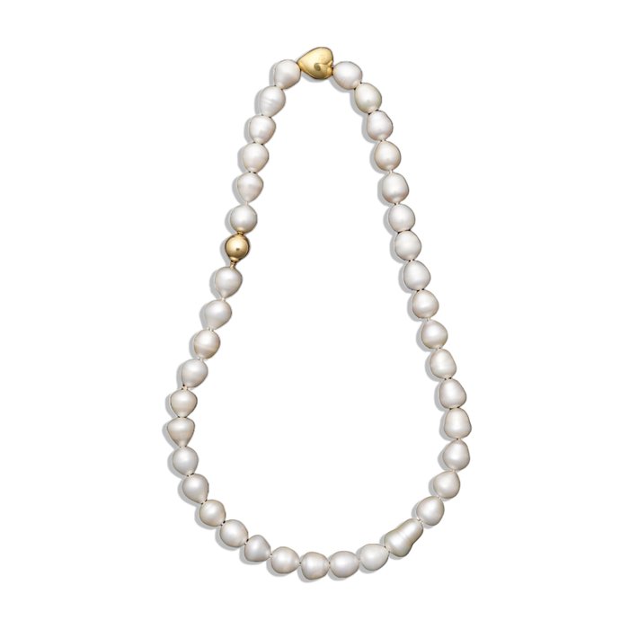 Preview of the first image of South Sea Baroque Pearls Necklace - 18 kt. Gold - Necklace.